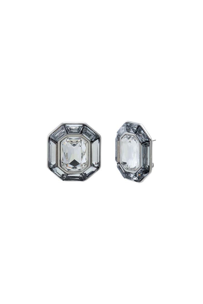 Fancy Grey Octagon Stud Earring, Main, color, Silver