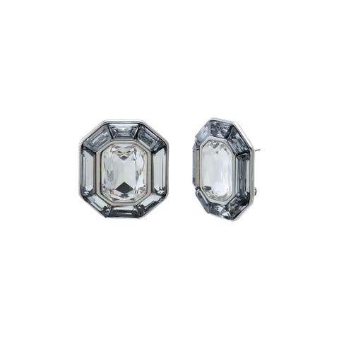 Fancy Grey Octagon Stud Earring