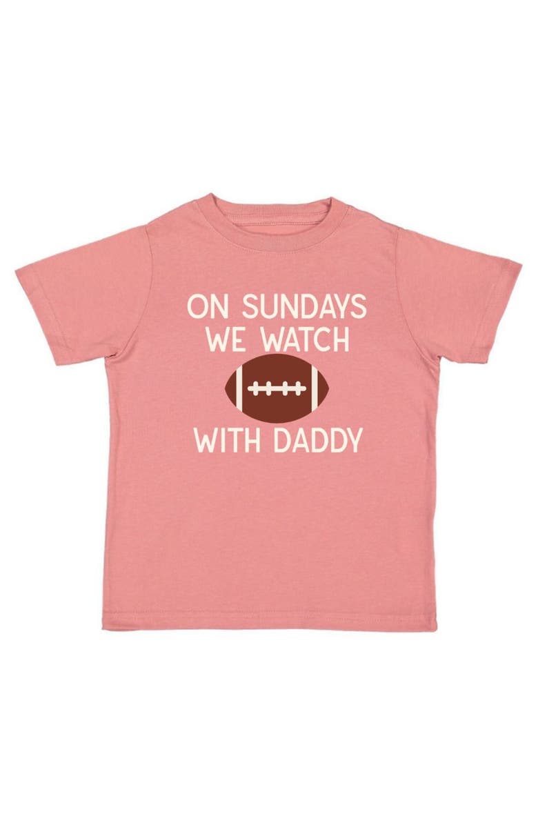 Sweet Wink Football Sundays With Daddy Short Sleeve T-Shirt, Main, color, Dusty Rose