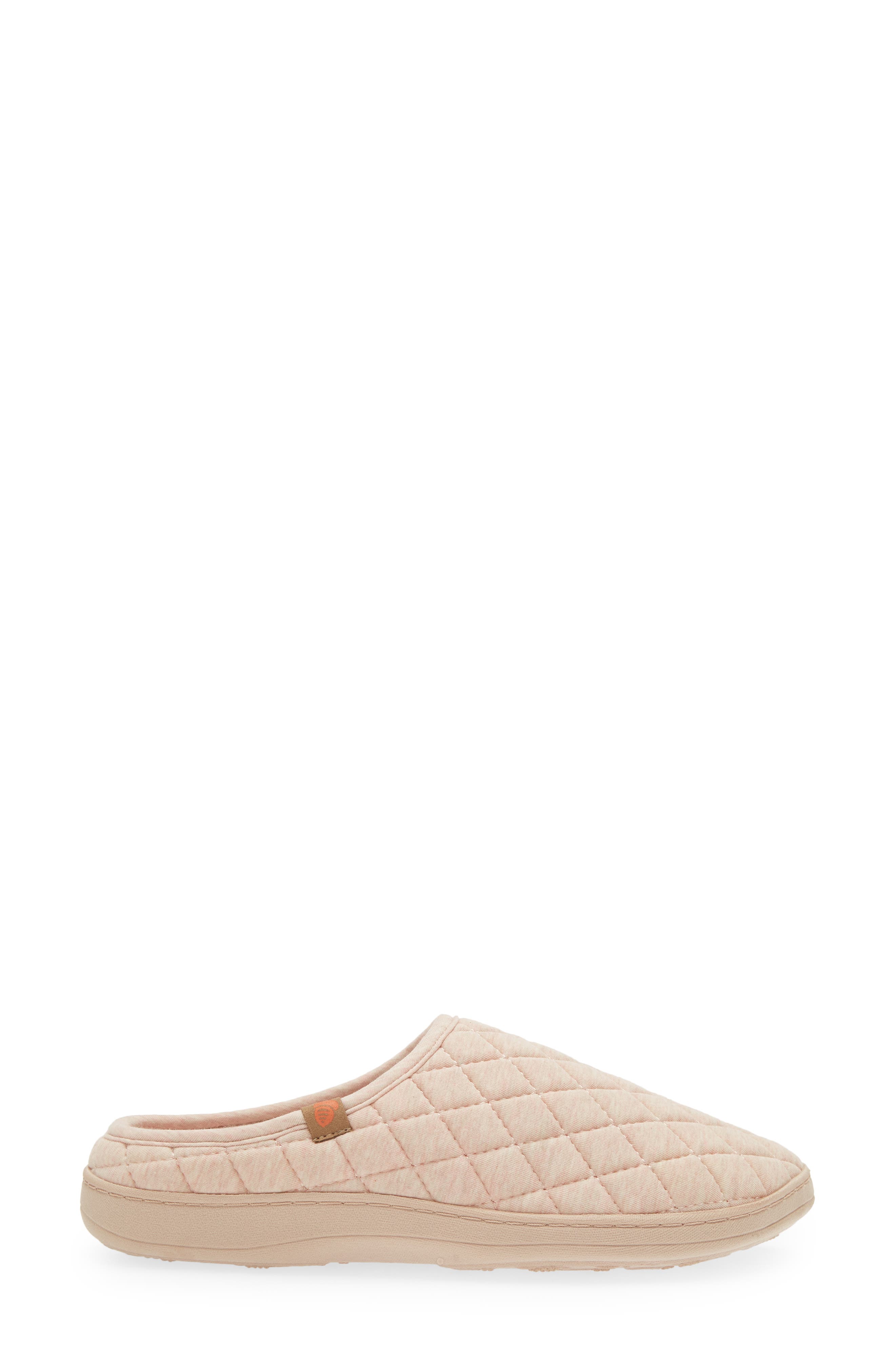 Acorn Lupine Quilted Hoodback Slipper, Alternate, color, Beige