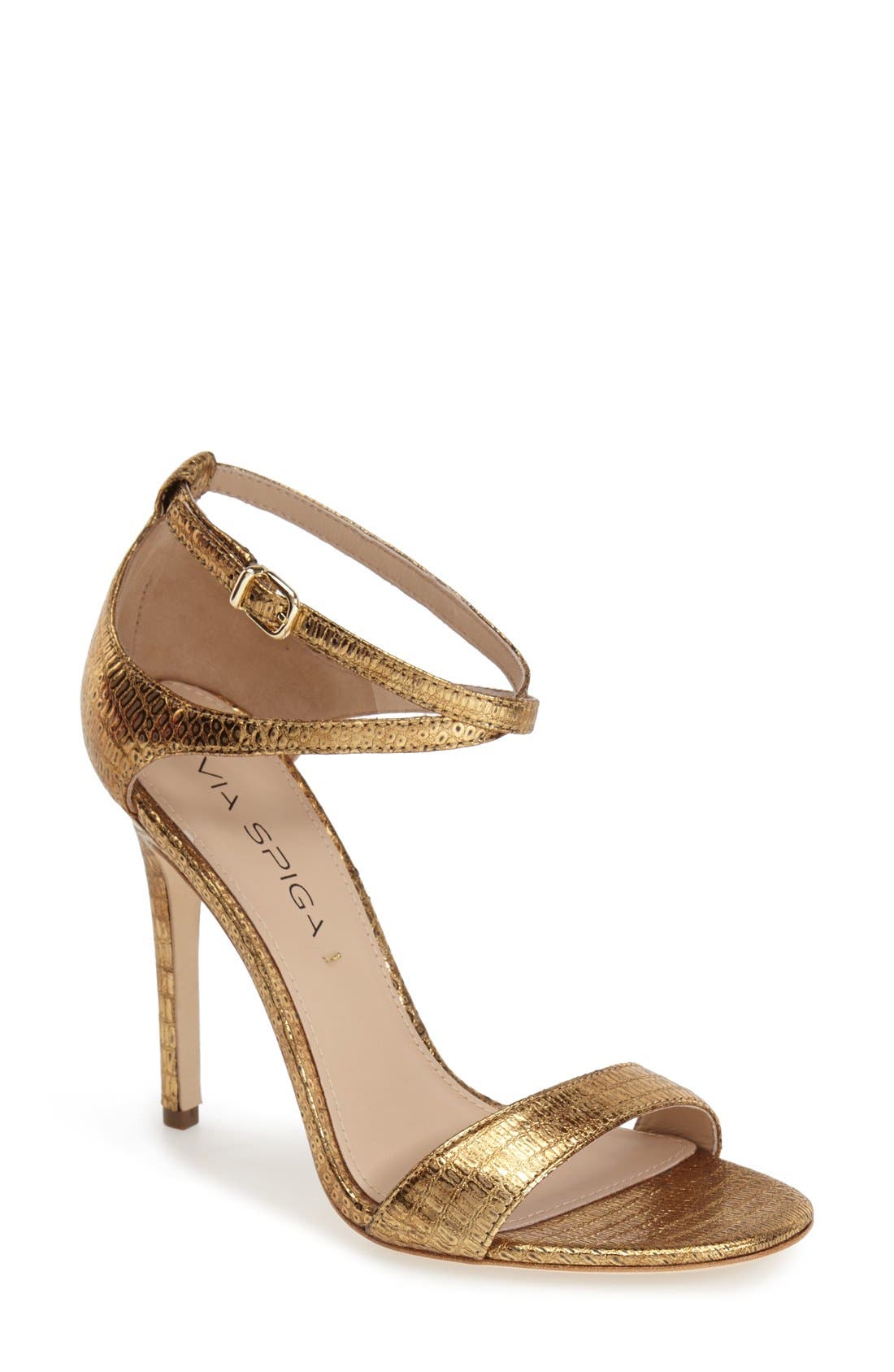 'Tiara' Sandal, Main, color, GOLD LIZARD