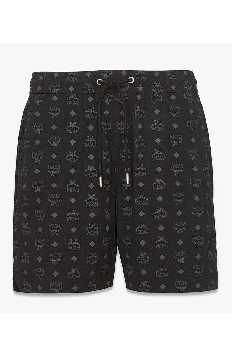 MCM Monogram Print Shorts in ECONYL<sup>®</sup>, Main, color, Black