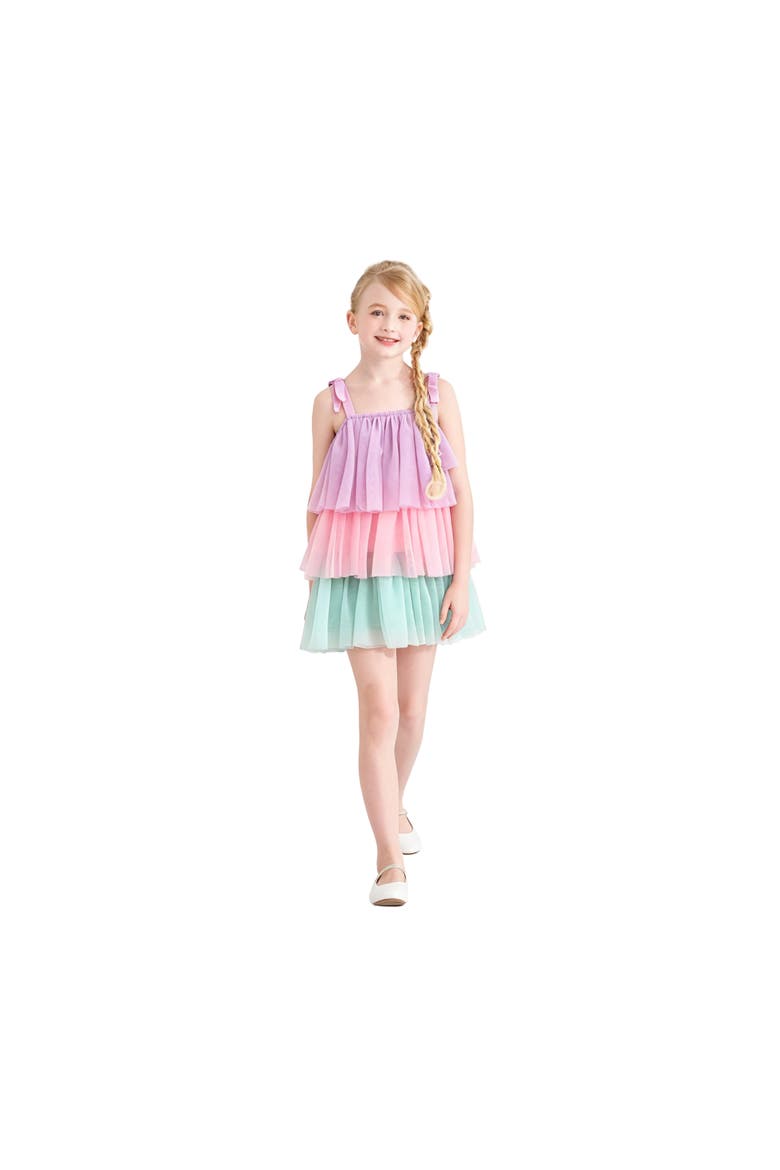 Vaelina Pastel Tier Dress, Alternate, color, Pink