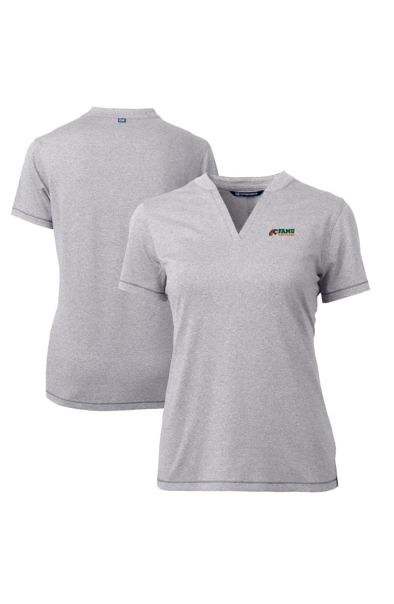 Cutter & Buck Women's Cutter & Buck Heather Gray Florida A&M Rattlers Forge Blade V-Neck Top, Main, color, 