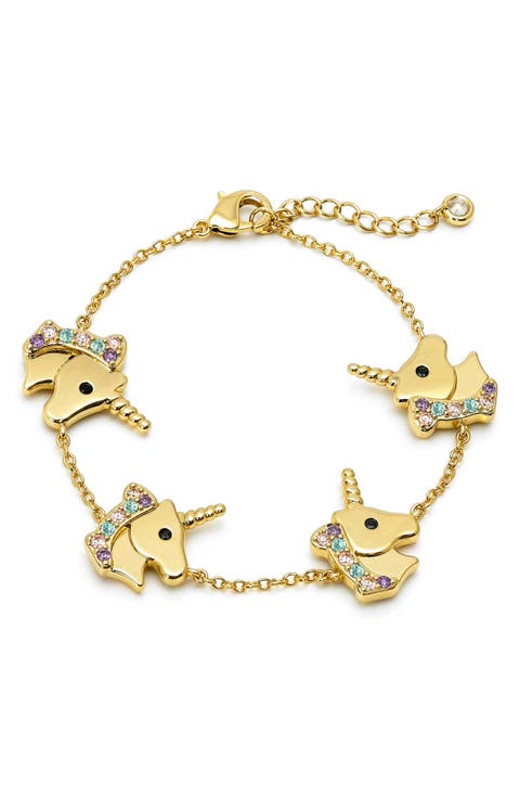 Kids' Pavé Cubic Zirconia Unicorn Charm Bracelet
