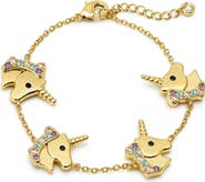 Lily Nily Kids' Pavé Cubic Zirconia Unicorn Charm Bracelet