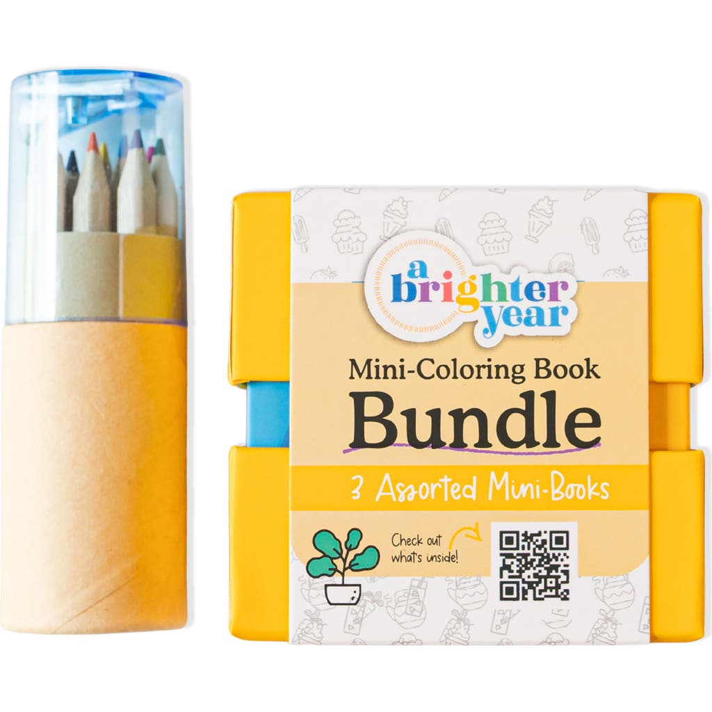 A Brighter Year 3-Piece Mini Adult Coloring Book + Pencil Bundle in Multicolor  product