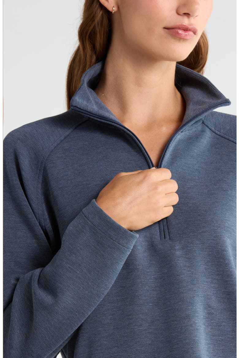 Soft Luxe Half Zip Sweatshirt, Alternate, color, NAVY ARMADA HEATHER
