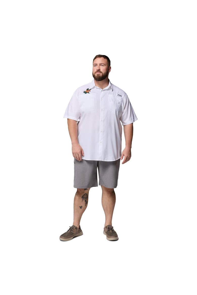 Men's Columbia  White Florida Gators Big & Tall Tamiami Omni-Shade Button-Down Shirt, Alternate, color, White