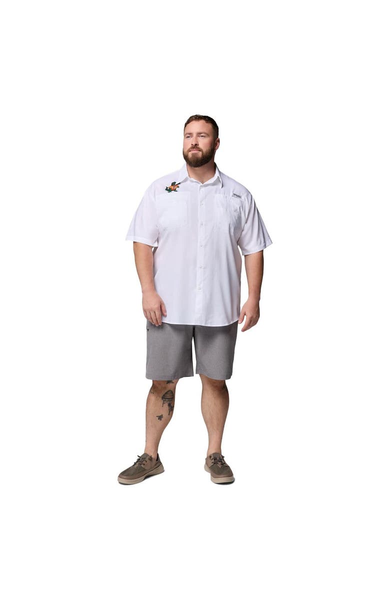 Columbia Men's Columbia  White Florida Gators Big & Tall Tamiami Omni-Shade Button-Down Shirt, Alternate, color, White