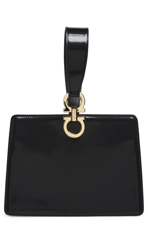 Double Gancio Leather Mini Clutch