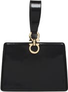 FERRAGAMO Double Gancio Leather Mini Clutch