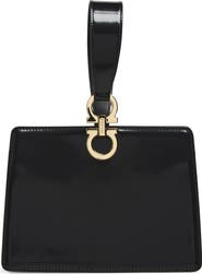 FERRAGAMO Double Gancio Leather Mini Clutch