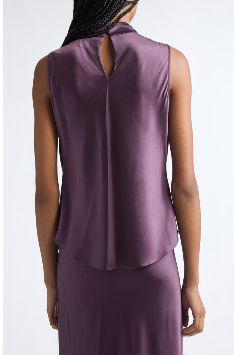 Tam Cowl Neck Silk Shell, Alternate, color, DARK EGGPLANT
