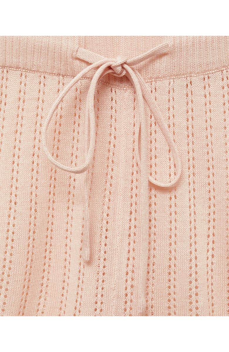 MANGO Pointelle Pajama Shorts, Alternate, color, Salmon