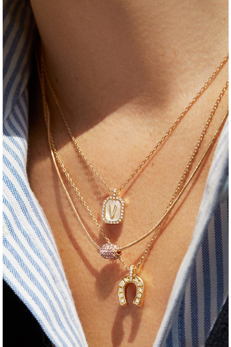 Initial Pendant Necklace, Alternate, color, WHITE M