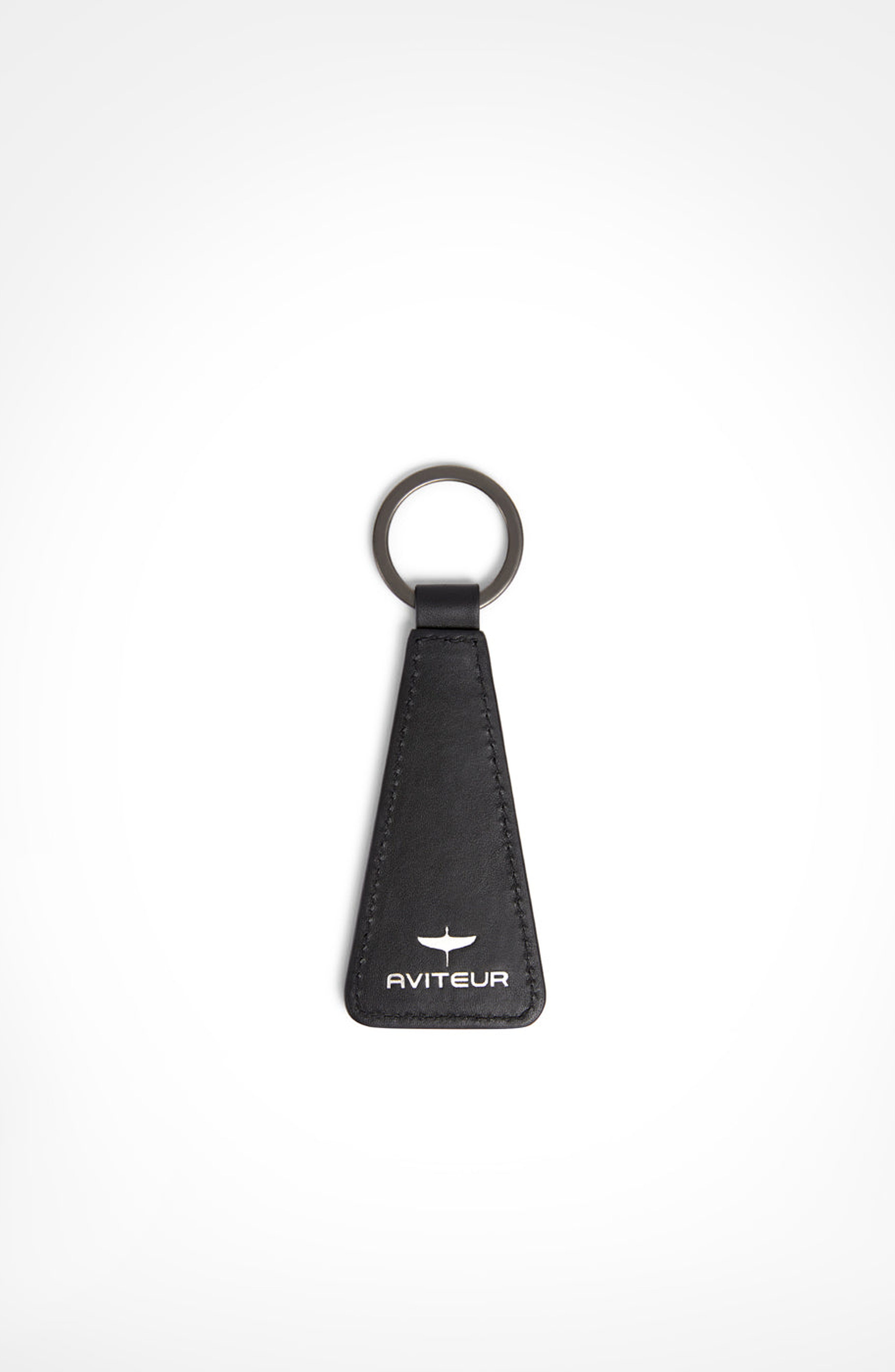 Aviteur Paglia di Vienna Weave Calfskin Keyring, Alternate, color, Black