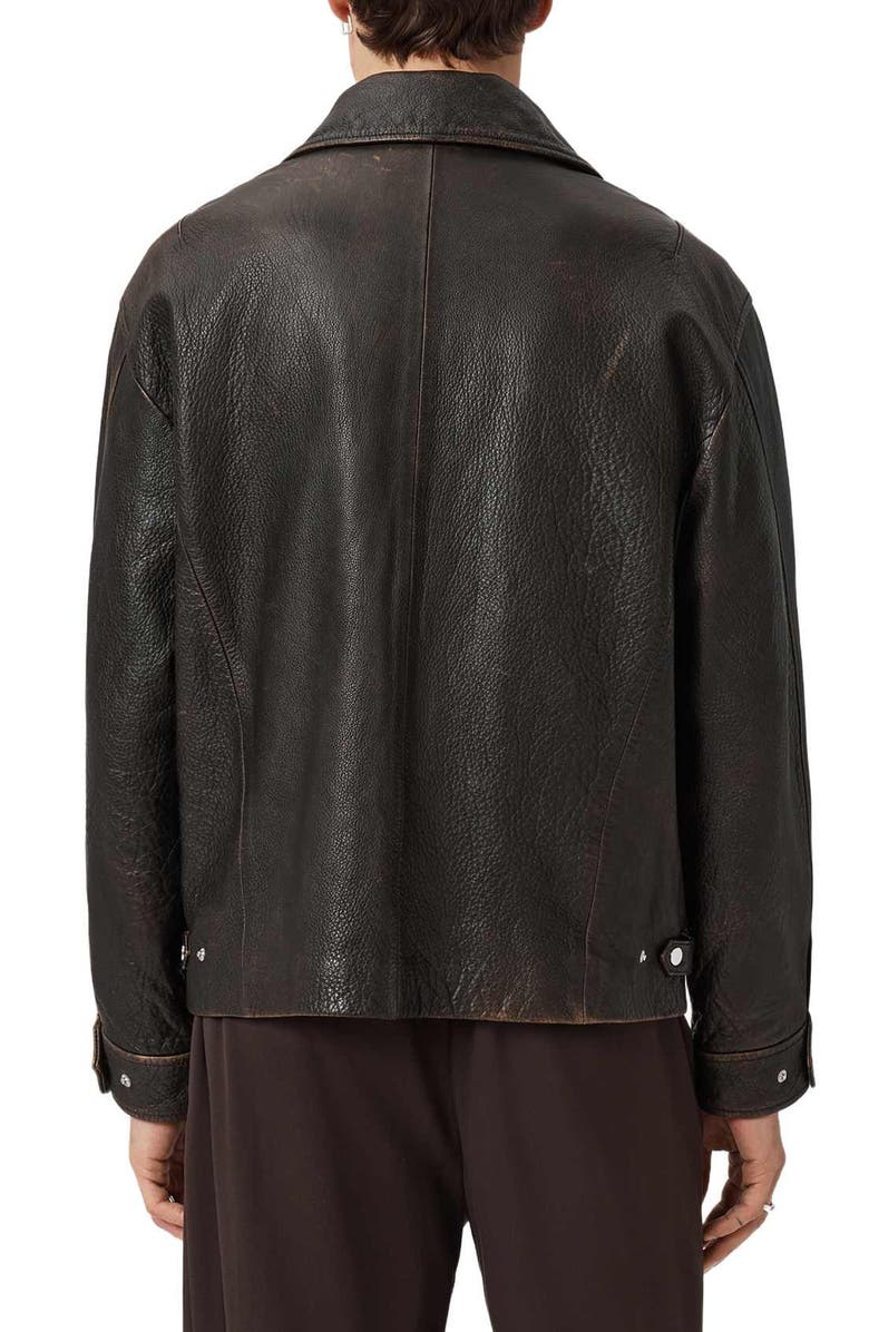 AllSaints Starday Leather Jacket, Alternate, color, Vintage Black