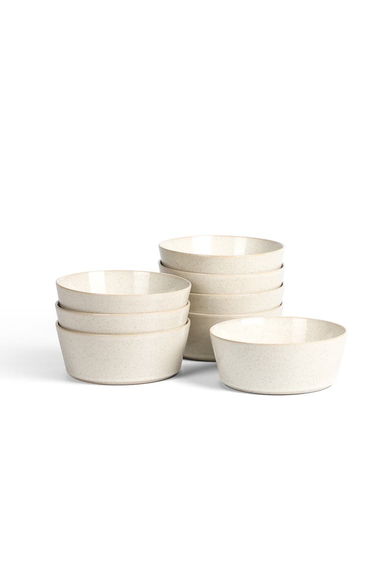 Claire Stoneware 8-Piece Bowl Set, Main, color, White