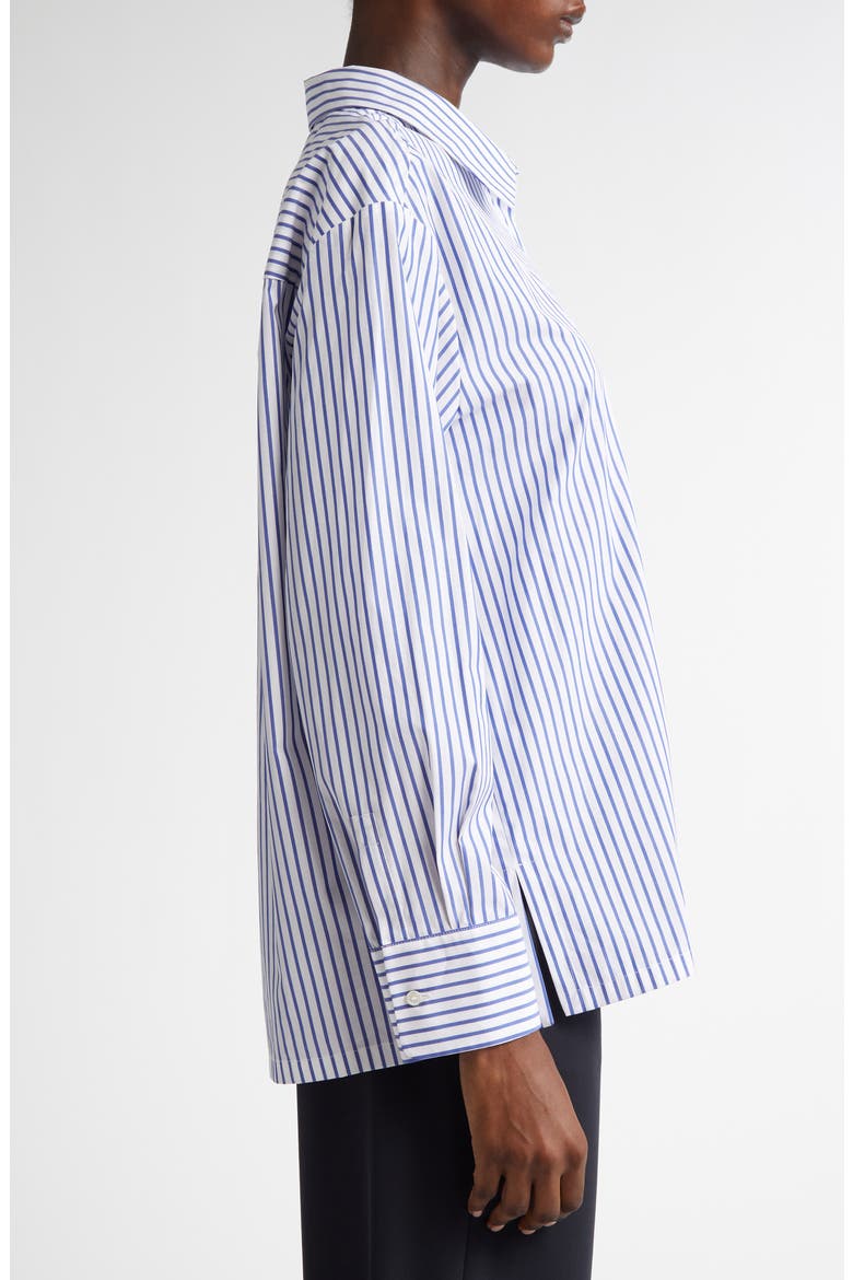 Tata Stripe Cotton Button-Up Shirt, Alternate, color, OPTICAL WHITE