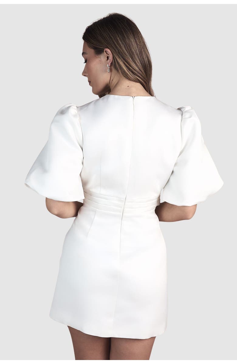 Coast Wrap Front Short Sleeve Mini Dress, Alternate, color, Ivory