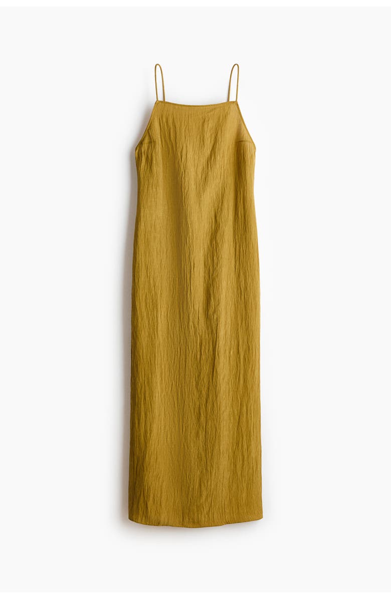 H&M Low-back Crêpe Dress, Alternate, color, Olive Green