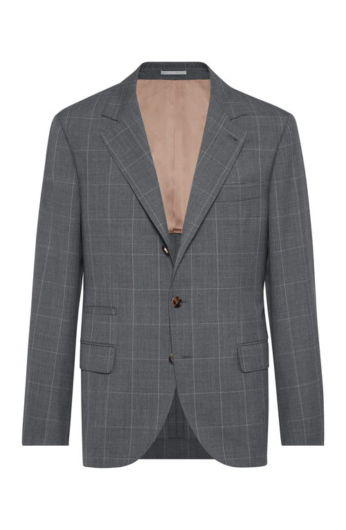 Shop Brunello Cucinelli Virgin Wool Blazer In Grey