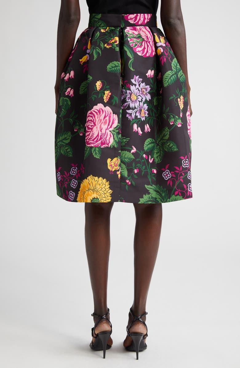 Carolina Herrera Floral Print A-Line Satin Skirt, Alternate, color,