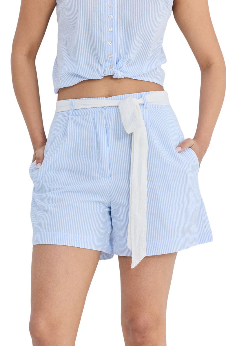 Reistor Regular Fit Shorts in Stripes, Alternate, color, Linear Rhythm