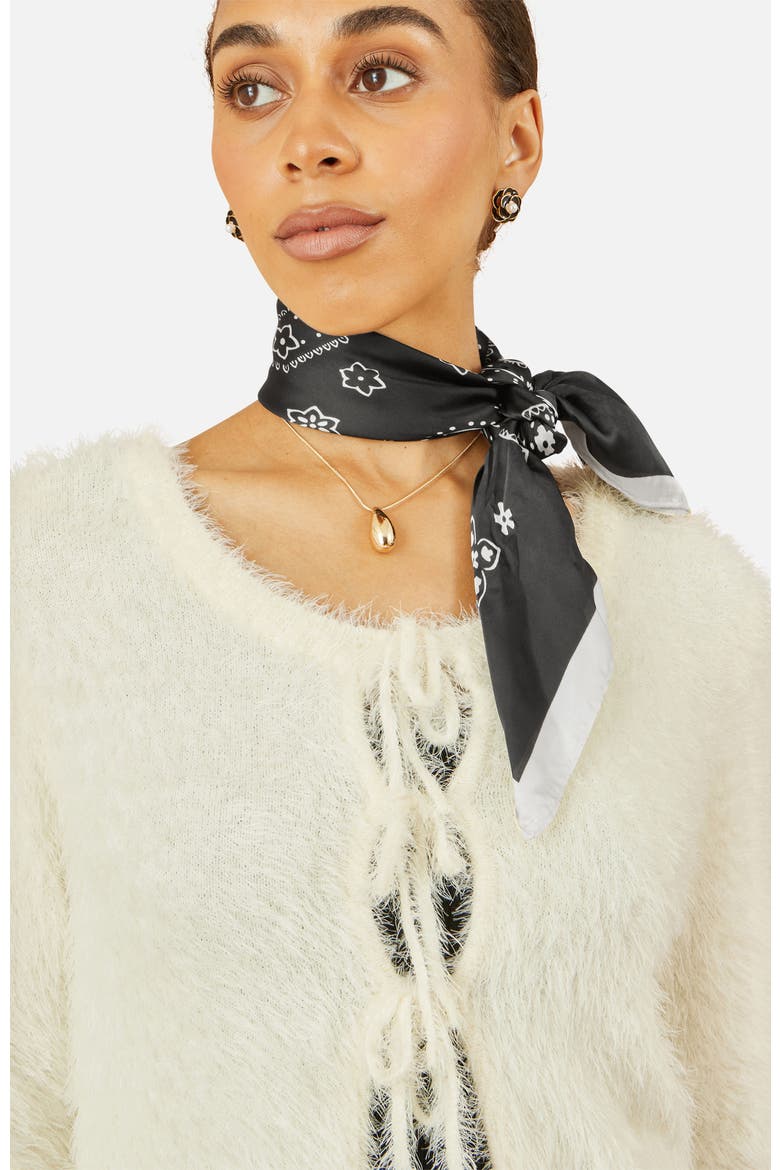 Eyelash Fluffy Tie Front Bolero, Alternate, color, Ivory