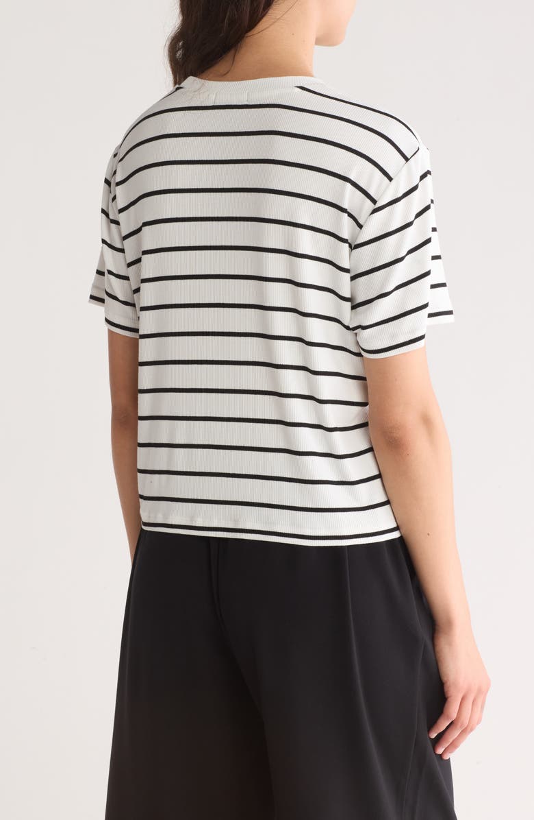 1.STATE Rib Jersey Boxy Crop T-Shirt, Alternate, color, Black/White Stripe