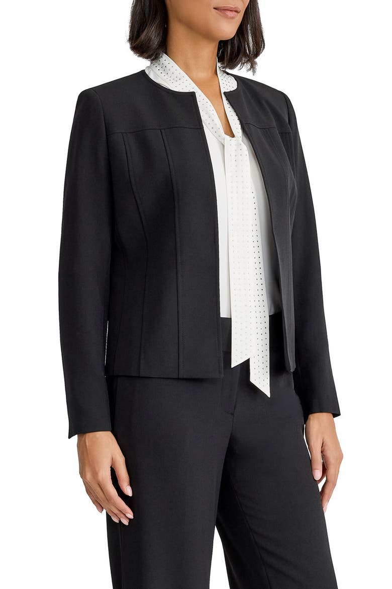 Jewel Neck Seamed Cardigan Jacket, Main, color, BLACK
