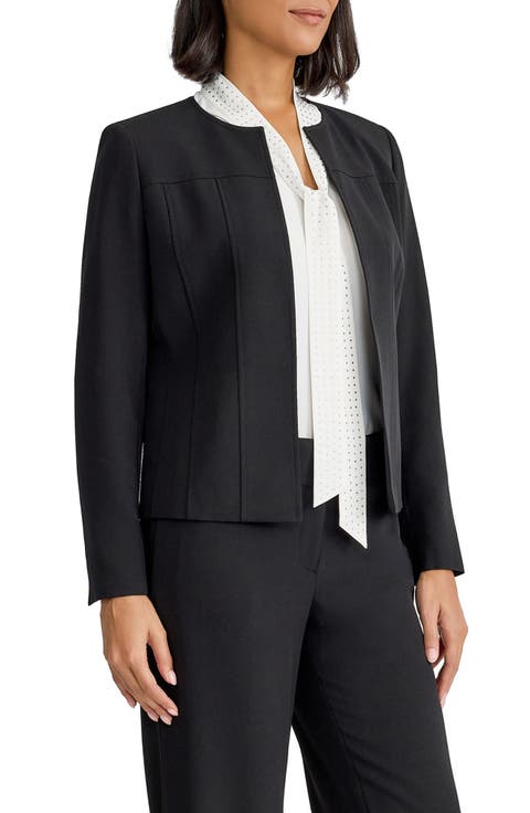 Jewel Neck Seamed Cardigan Jacket