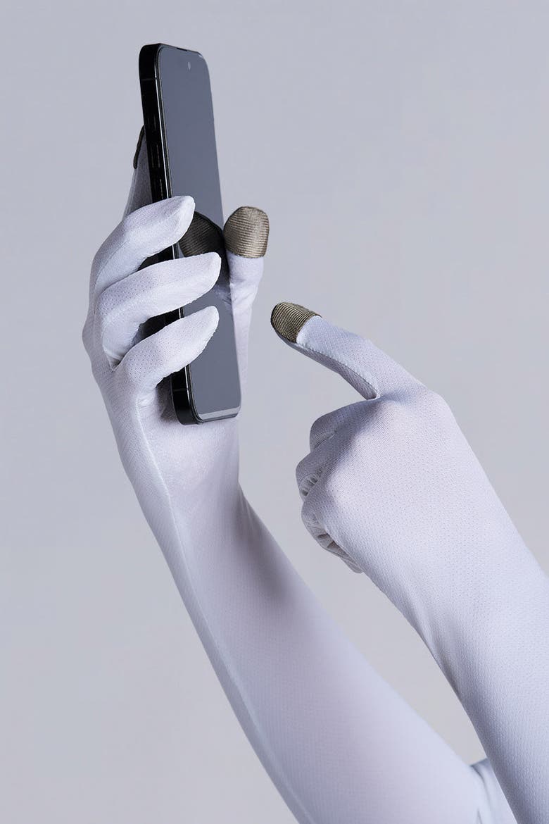 Culebra Long Full Finger UV Sun Gloves, UPF 50+ Sun Protection, Alternate, color, White