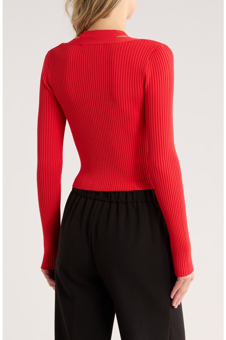 Lonnie Knit Layered Sweater, Alternate, color, RED