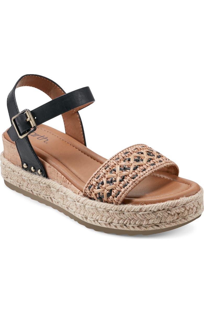 Earth<sup>®</sup> Collins Ankle Strap Espadrille Platform Wedge Sandal, Main, color,