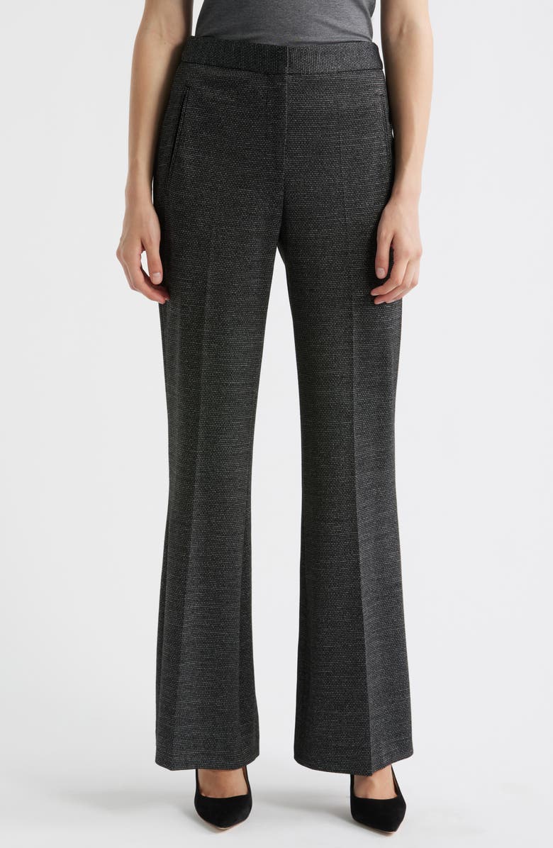 BOSS Talia Flare Pants, Main, color, Charcoal Jersey Structure