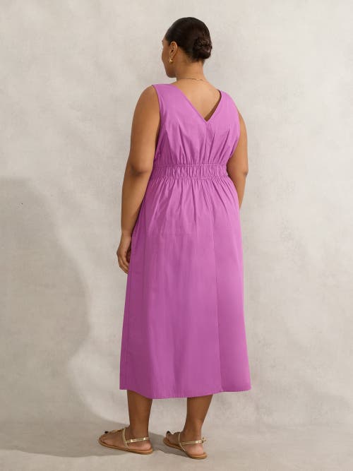 Live Unlimited V-neck Elasticated Waist Dress In Purple