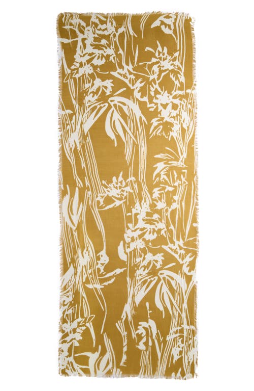 Nordstrom Eyelash Trim Print Cashmere & Silk Wrap In Green