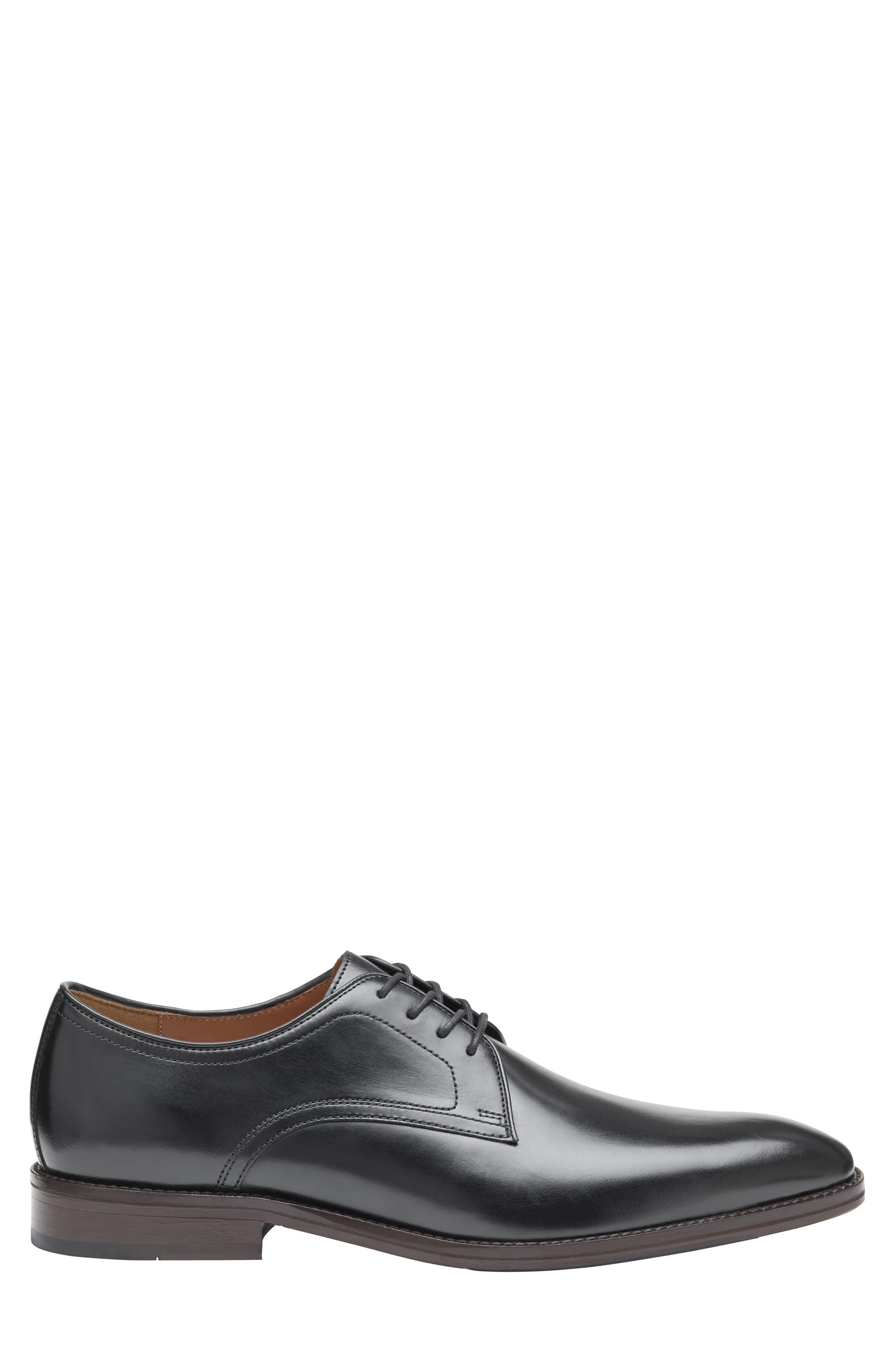 Johnston & Murphy Sullivan Plain Toe Derby, Alternate, color, Black Italian Calfskin