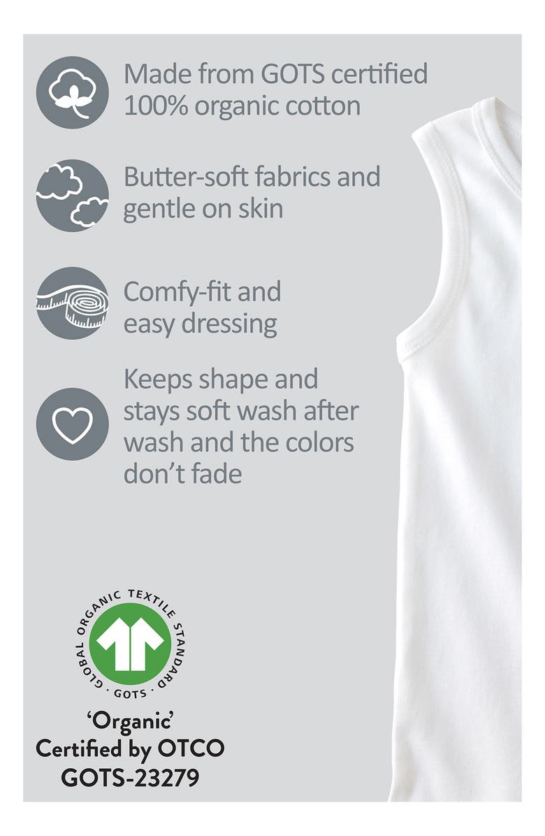 BUTTERBLU Malone Organic Cotton Assorted 5-Pack Muscle Tanks, Alternate, color, 