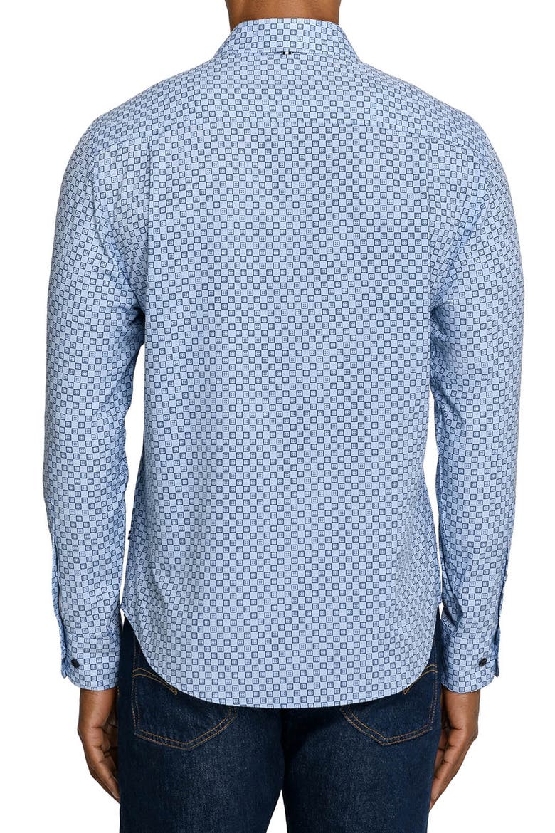 Courtyard Mosiac Long Sleeve Performance Shirt, Alternate, color, NAVY/BLUE