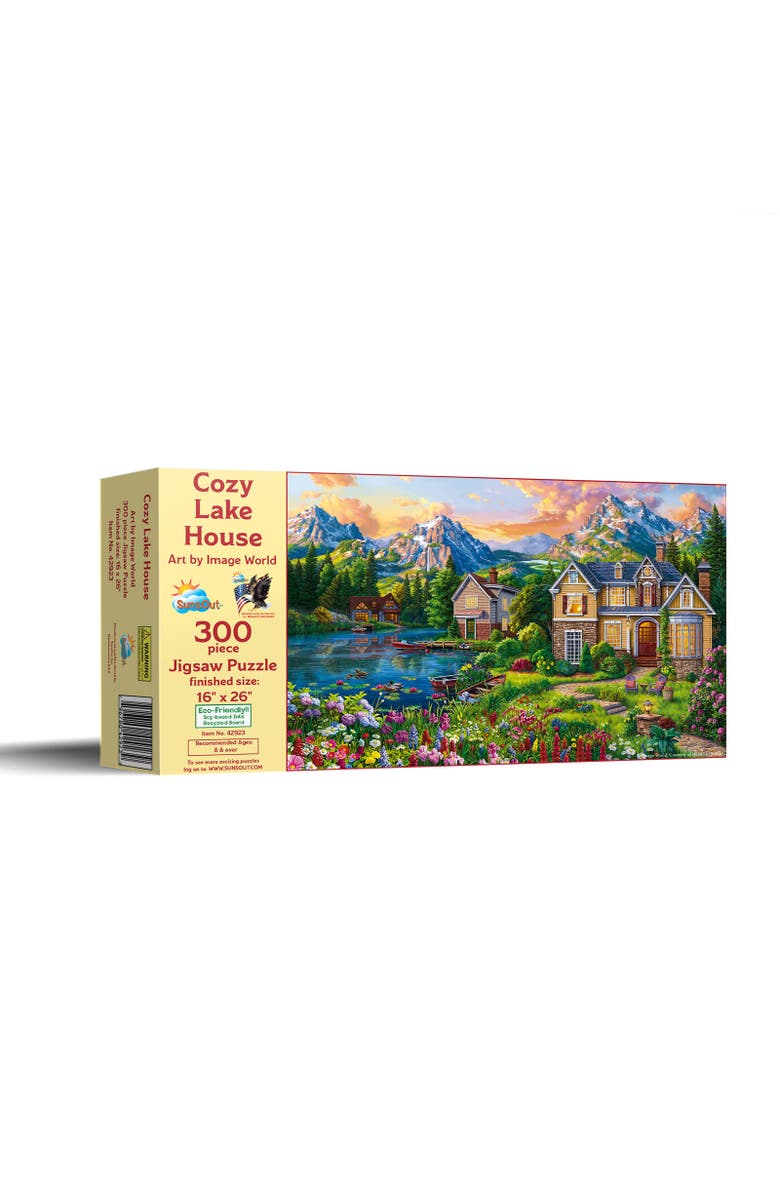 Sunsout Cozy Lake House 300 piece Jigsaw Puzzle for Adults, Main, color, Multicolor