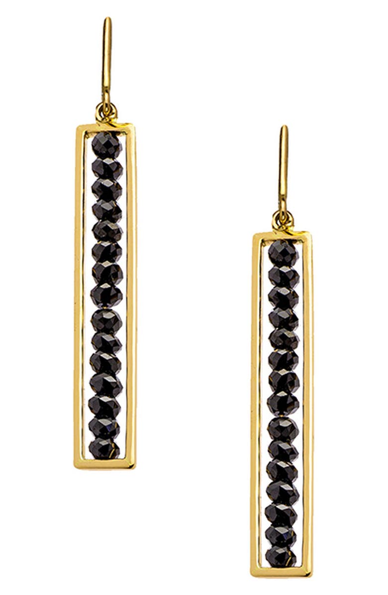 Sethi Couture Leila Black Diamond Drop Earrings, Main, color, Yellow Gold