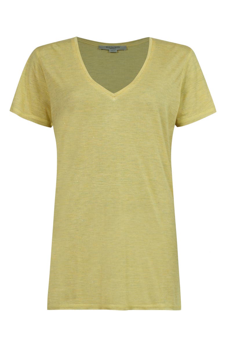 AllSaints Emelyn Shimmer V-Neck T-Shirt, Alternate, color,