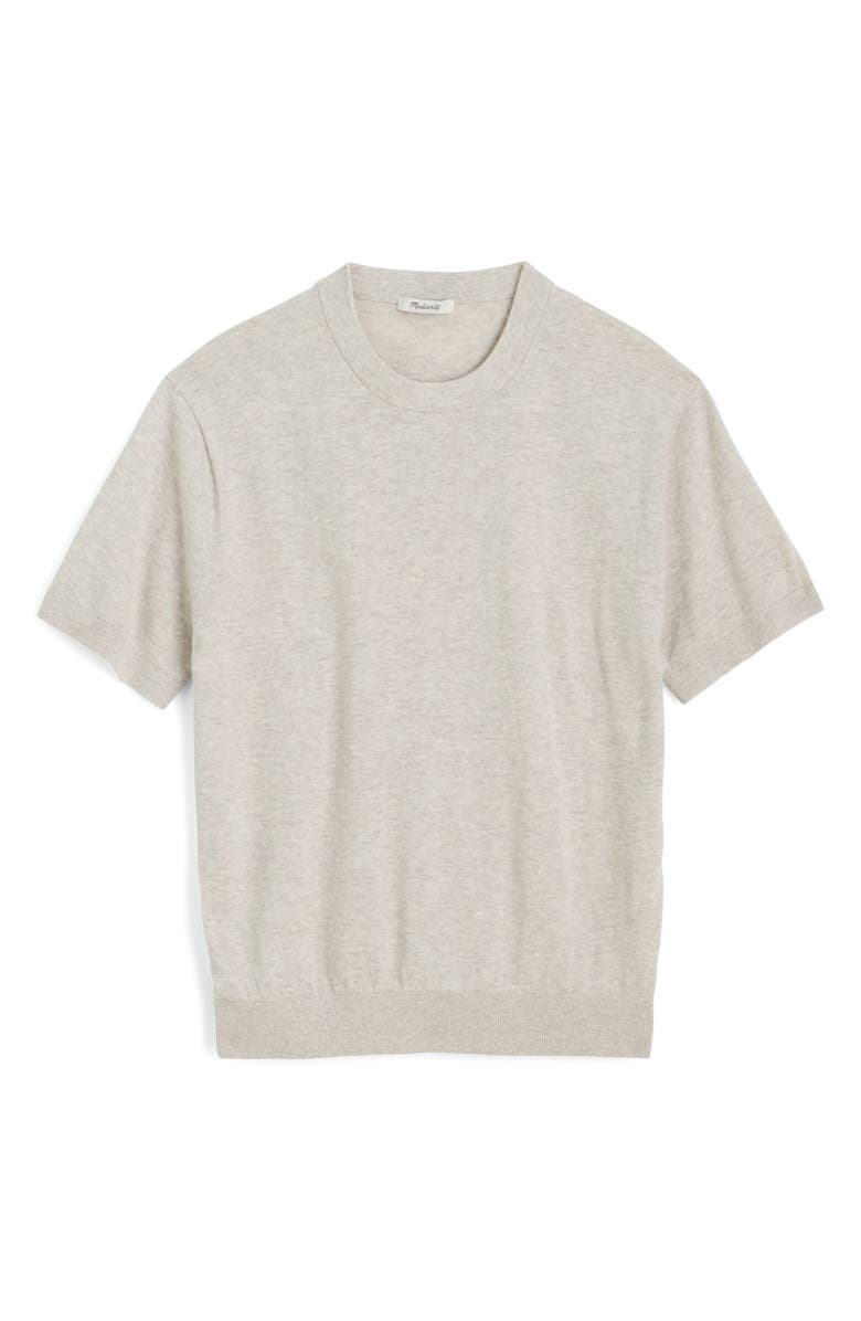 Madewell Cotton Crewneck Sweater T-Shirt, Main, color, Heather Pewter