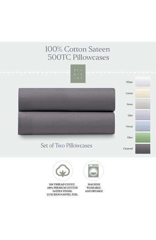 Ella Jayne Home 300 Thread Count Cotton Percale Pillow Case In Charcoal
