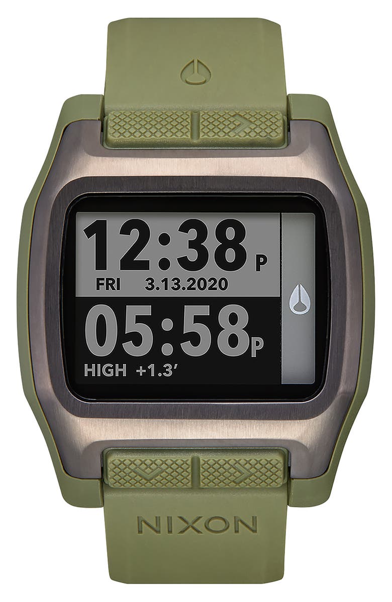 Nixon High Tide Digital Silicone Strap Watch, 44mm, Main, color, Surplus