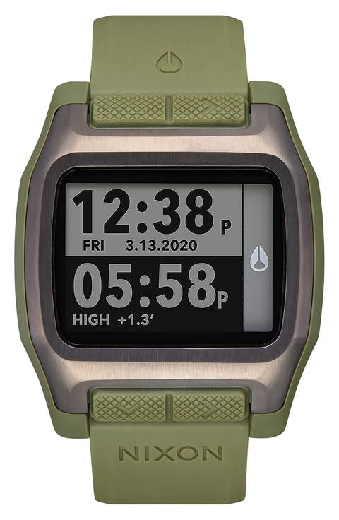 High Tide Digital Silicone Strap Watch, 44mm