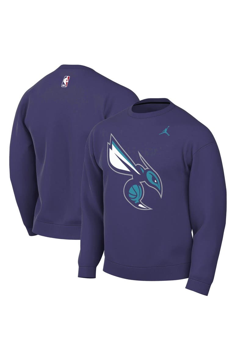 Men's Jordan Brand Purple Charlotte Hornets Statement Edition Sweatshirt, Main, color, Purple